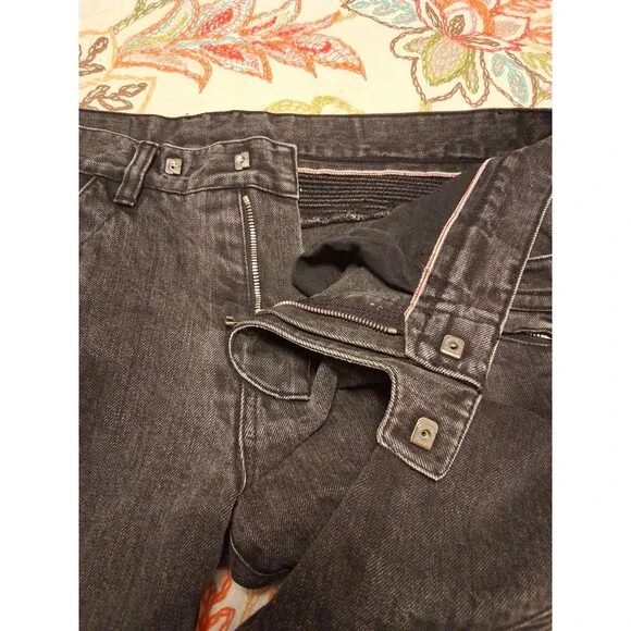 Balmain Men's Grey Biker Jeans Made In Japan Size 34 - Picture 9 of 10